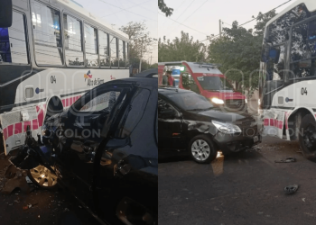Fuerte choque en Santa Lucía: un conductor se quedó dormido e impactó de frente contra un colectivo de la Red Tulum