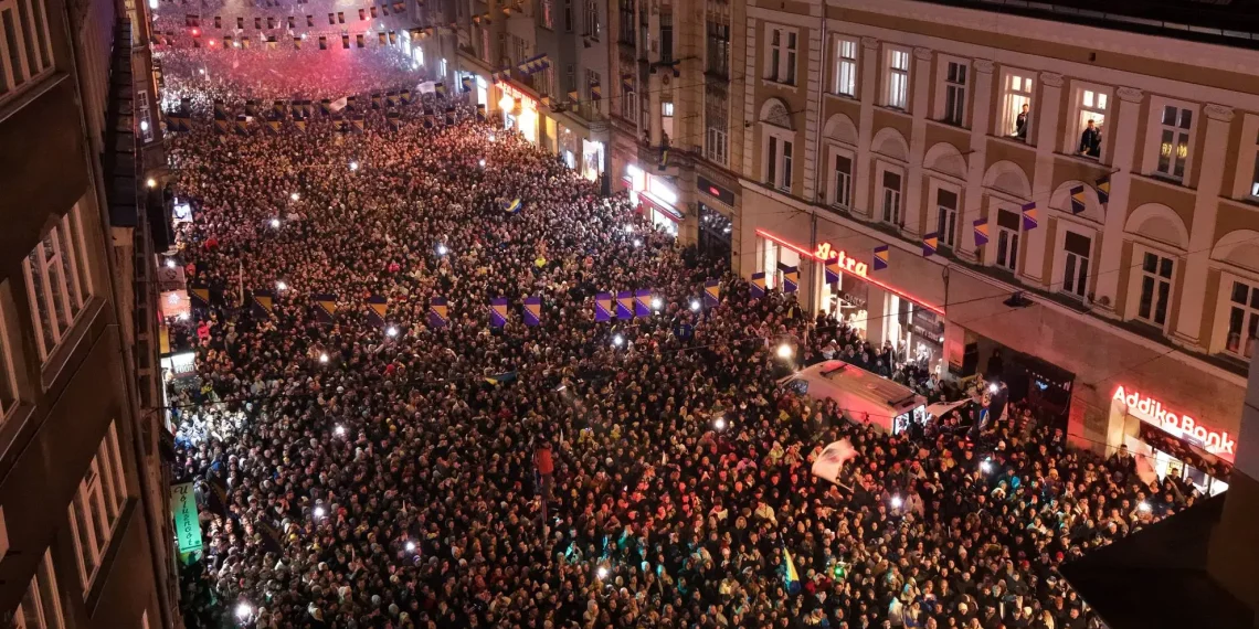 Histórico: Sarajevo de fiesta tras la clasificación de Bosnia al Mundial 2026