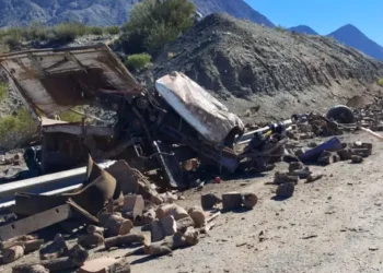 Tragedia en la Ruta 12: así quedó el camión tras el fatal vuelco en la Quebrada de las Burras