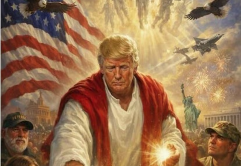 Trump rompe el silencio tras la viralización de su imagen como Jesucristo