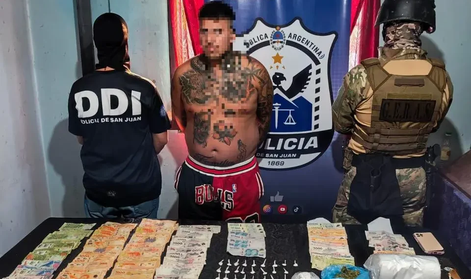 Chimbas: Cayó el “Callejero Fino” y su pareja con un arsenal de drogas