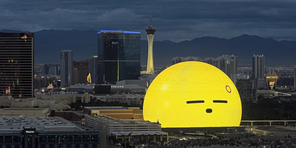 Escena cinematográfica en Las Vegas: aviones de combate aterrizan ante la mirada de «The Sphere»