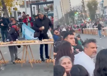 Insólito: vecinos saquearon un sándwich gigante de matambre a la pizza en Avellaneda