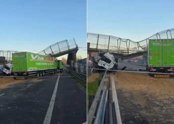 Caos en la Panamericana: se derrumbó un puente peatonal en Escobar tras el violento impacto de un camión