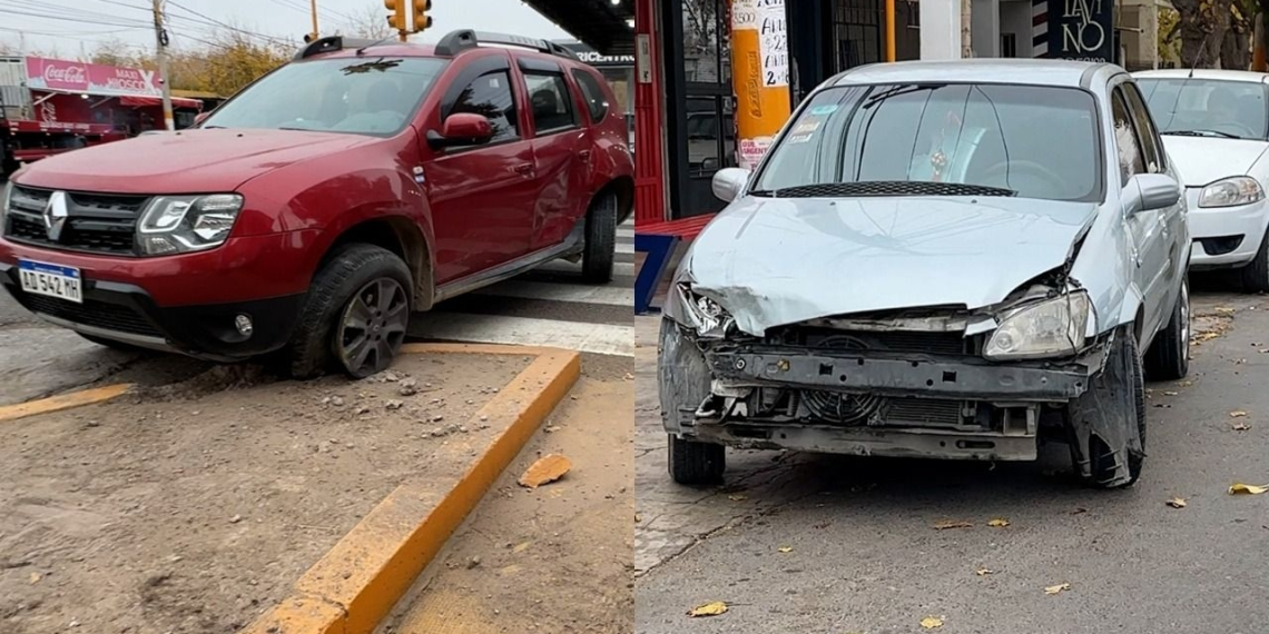 Siniestro vial en Santa Lucía: dos autos chocaron en una esquina con fallas en los semáforos
