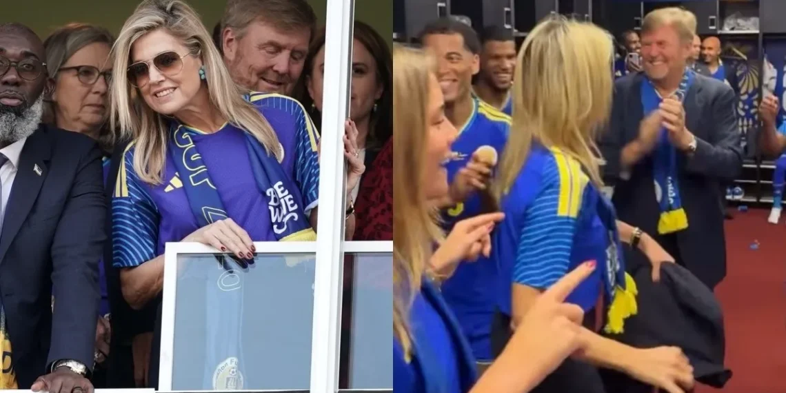 Furor en el Mundial: la reina Máxima sorprendió al sumarse a los festejos en el vestuario de Curazao