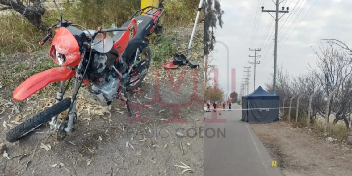Domingo trágico: un joven de 18 años perdió la vida tras perder el control de su moto e impactar contra un poste