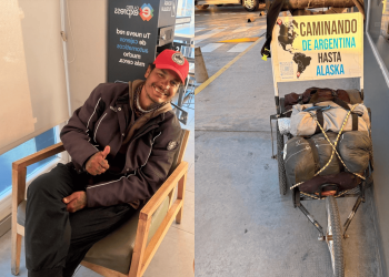 Hazaña mundial: un exmarine venezolano camina hacia Alaska y pasó por San Juan