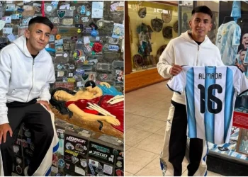 Cumplió la promesa: Thiago Almada visitó el santuario de la Difunta Correa