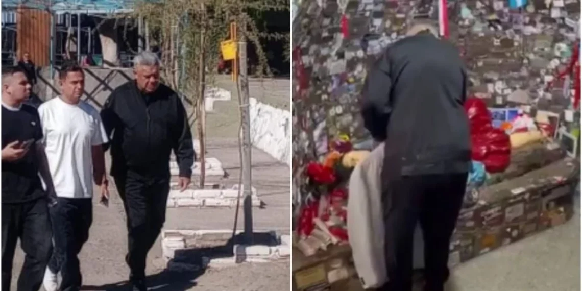 Chiqui Tapia llegó a San Juan y visitó el santuario de la Difunta Correa