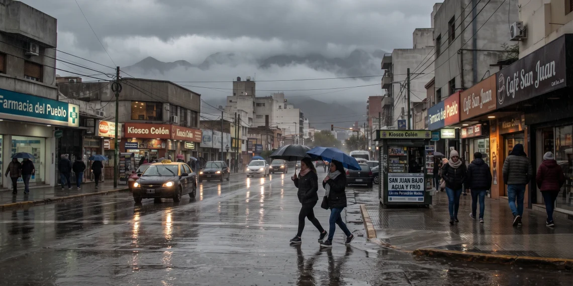 San Juan bajo agua y frío: persistencia de las lluvias en la provincia