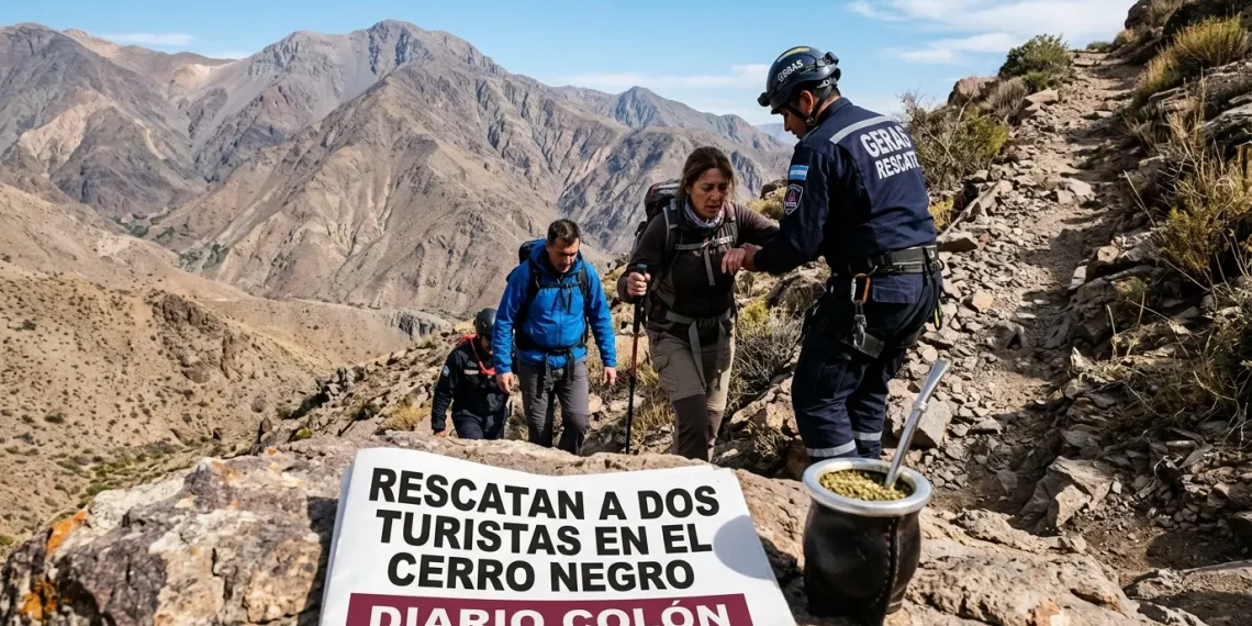 Despliegue de rescate en Ullum: auxilian a dos turistas bonaerenses desorientados en la cumbre del Cerro Negro