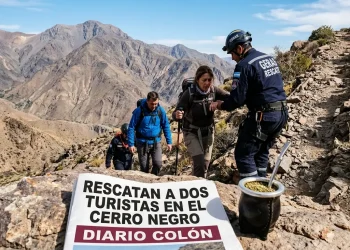 Despliegue de rescate en Ullum: auxilian a dos turistas bonaerenses desorientados en la cumbre del Cerro Negro