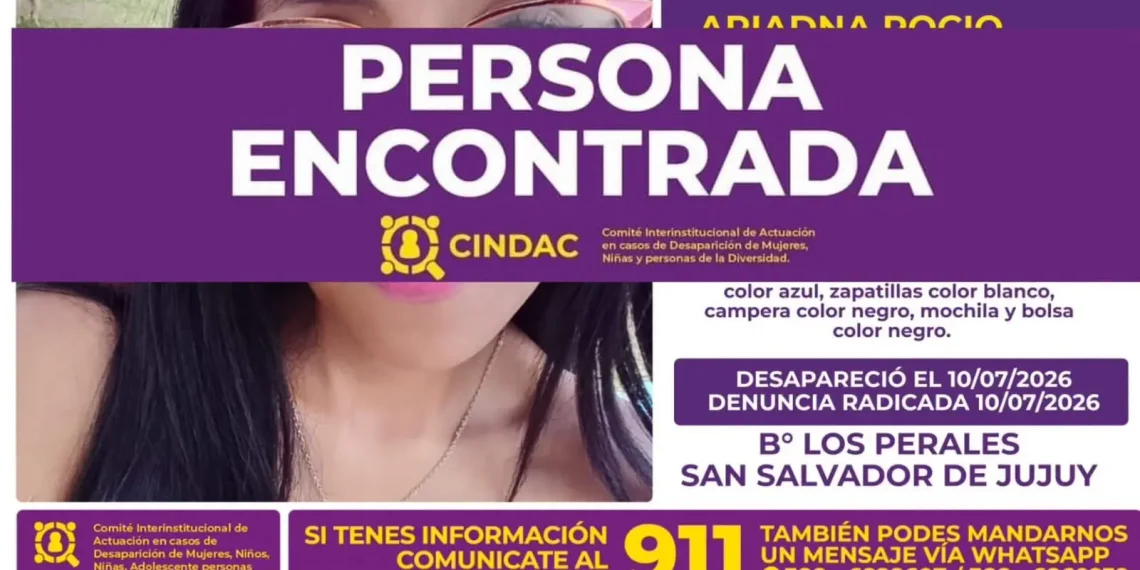 Gendarmería localizó a una menor de edad que estaba desaparecida