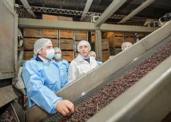 El gobernador Orrego visitó la planta de Frutandina en Albardón y destacó su perfil exportador