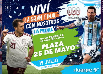¡Viví la gran final en la Plaza 25 de Mayo! Radio Colón y Huarpe TV te invitan a alentar a la Selección en pantalla gigante