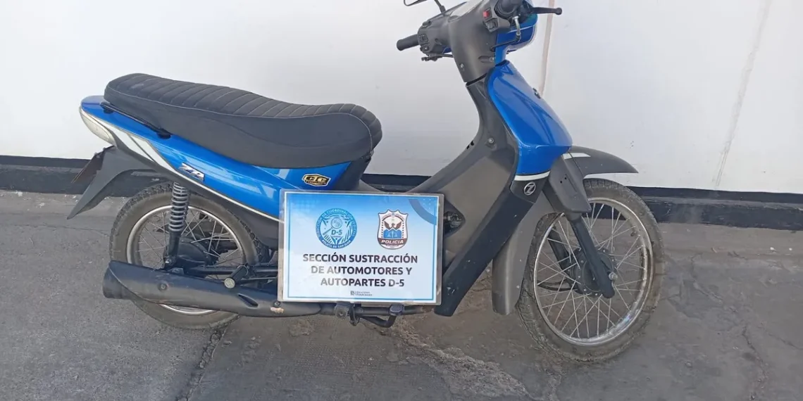 Rawson: Secuestran una moto de 110 cc con el cuadro devastado en un control policial