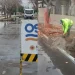 Solucionaron la rotura de un caño en Rivadavia tras inundar parte del centro capitalino