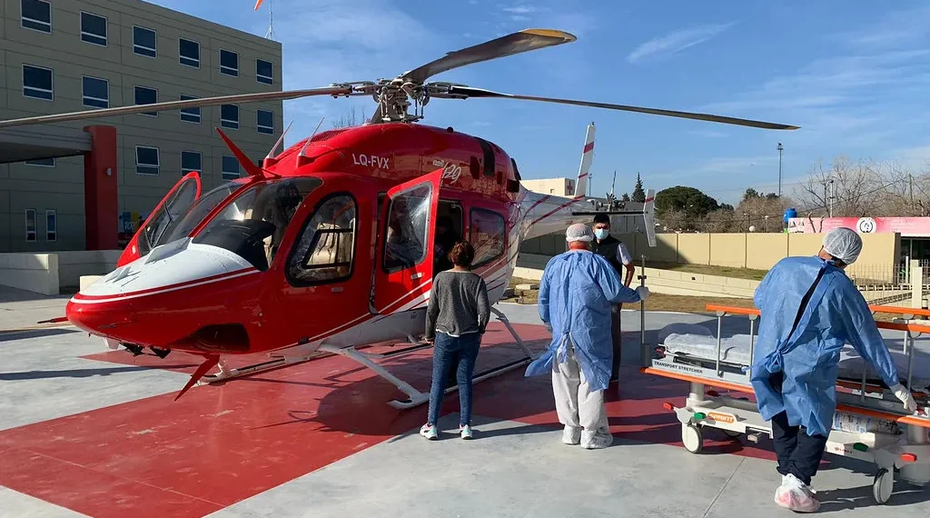 Vuelo sanitario de urgencia: trasladaron en helicóptero a una bebé recién nacida desde Jáchal al Hospital Rawson