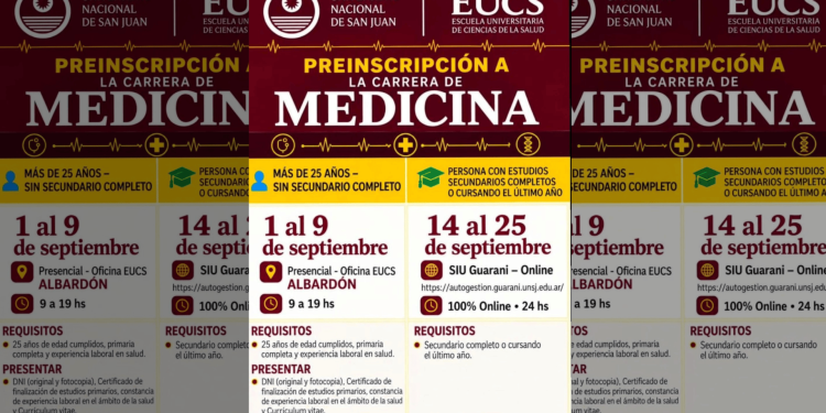 Abren las preinscripciones para la carrera de Medicina en la UNSJ: fechas, requisitos y modalidades