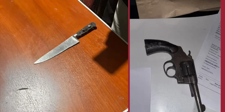Conflicto familiar en Rawson: amenazó a su hermano con un cuchillo y un arma de fuego y fue detenido en Flagrancia