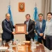 Marcelo Orrego recibió a las autoridades del Grupo Corven tras la inauguración de un nuevo parque solar en Calingasta