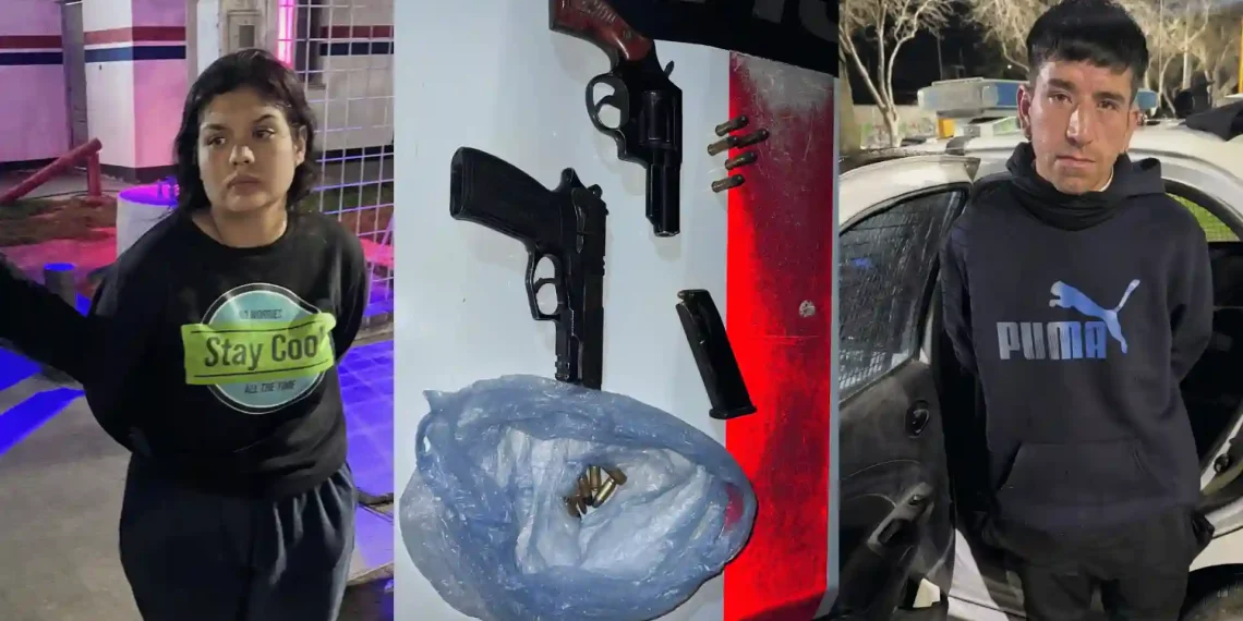 Procedimiento de alto riesgo en Chimbas: cayó una pareja con dos armas de fuego y balas ocultas bajo el huevito de un bebé