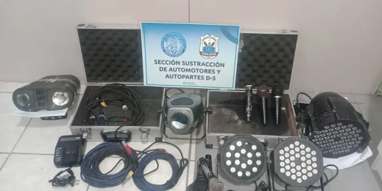 Cuatro allanamientos por robo de motos en San Juan: secuestraron equipos profesionales de sonido y luces