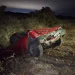 Impacto frontal en Angaco: dos camionetas chocaron de frente y una cayó al interior de una zanja