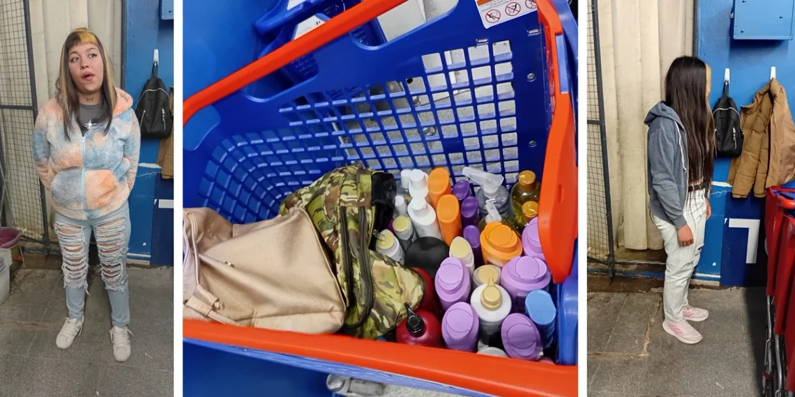 Sorprendidas en Flagrancia: tres jóvenes intentaron llevarse más de $350 mil en shampoo y enjuague de un hipermercado