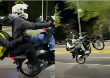 Preocupación por maniobras peligrosas: jóvenes volvieron a hacer «willy» con acompañantes en plena Avenida Libertador