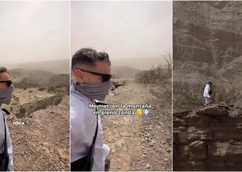 Furor en redes: un influencer estadounidense subió a la montaña sanjuanina para vivir en carne propia su primer Zonda