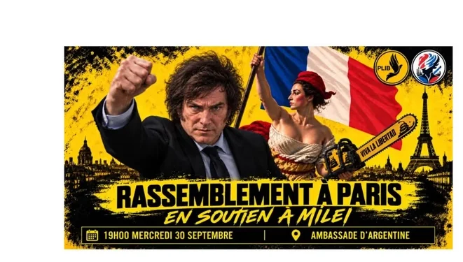 Clima de polarización en París por el arribo de Milei: libertarios franceses convocan a apoyarlo y la oposición prepara protestas