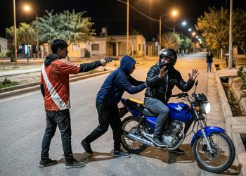 Violenta emboscada en Chimbas: delincuentes armados interceptaron a un motociclista y le robaron la moto en el barrio Santo Domingo