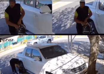 A plena luz del día: se movía en bicicleta y le robó las tapas de las ruedas a una camioneta en Santa Lucía