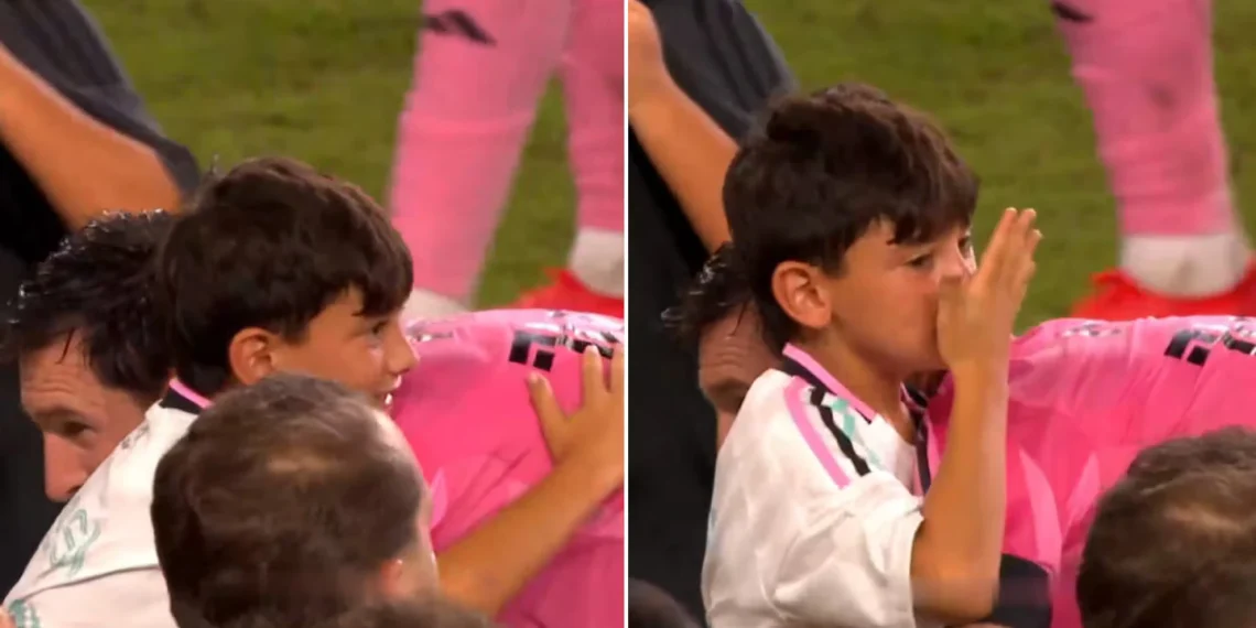 El desopilante momento de Ciro Messi tras el título de Inter Miami: acarició la cabeza transpirada de su papá, se olió la mano e hizo estallar de risa a Lionel