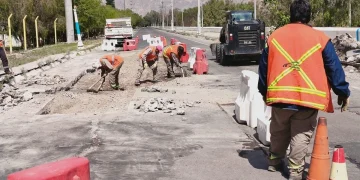 Obras en Chimbas: reparan la Avenida Costanera y anuncian cambios en el tránsito de cara al IRONMAN