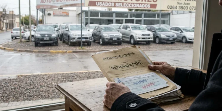 Megaestafa con autos en Rawson: imputaron a tres personas por maniobras de más de $150 millones y cheques sin fondos