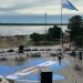 Rosario rinde tributo a su máximo ídolo: instalaron una camiseta gigante frente al Monumento a la Bandera para despedir a Messi