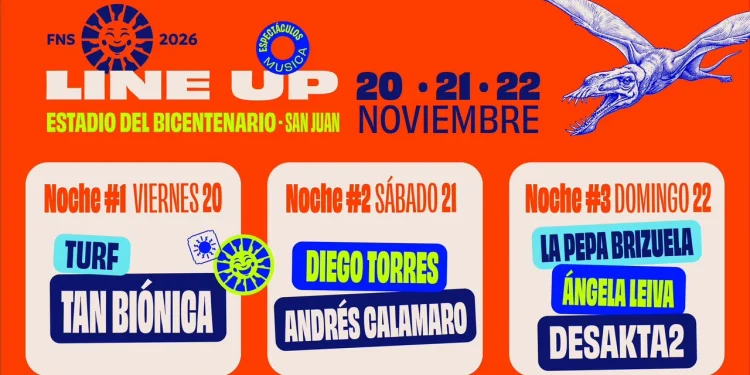 Grilla confirmada y entradas a la venta: la Fiesta Nacional del Sol 2026 tendrá a Tan Biónica, Andrés Calamaro, Diego Torres y Desakta2