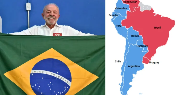 El nuevo mapa político de Sudamérica tras la victoria de Lula: Brasil resiste como bastión de izquierda en una región dominada por la derecha