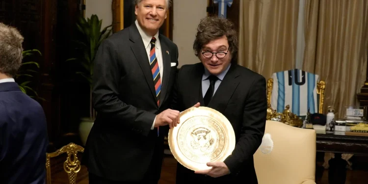 Encuentro en Casa Rosada: el presidente Javier Milei recibió al vicesecretario de Estado de los Estados Unidos, Christopher Landau