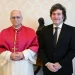 Javier Milei expresó su apoyo al papa León XIV y convocó a orar por su salud ante una intervención pulmonar