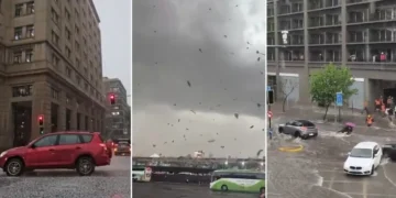 Alerta roja en Santiago de Chile: un violento temporal causó voladura de techos, inundaciones y granizo histórico